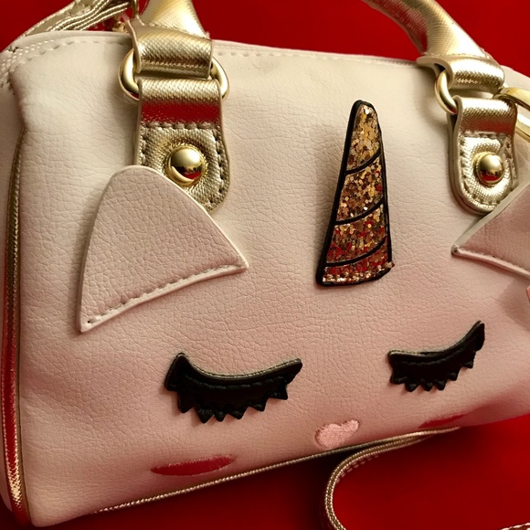 Luv Betsey Mini Barrel Crossbody Unicorn Handbag - Picture 2 of 7